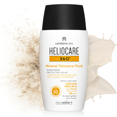 HELIOCARE 360° MINERAL TOLERANCE FLUID SPF50 | Sun protection mineral fluid for sensitive skin, 50 ml