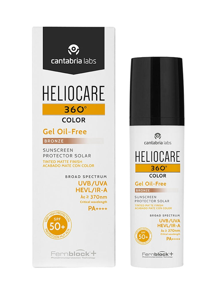 HELIOCARE 360° GEL OIL- FREE WITH TONE (BRONZE) SPF50+ | Sun protection gel for oily skin with tone (BRONZE) SPF50+, 50ml