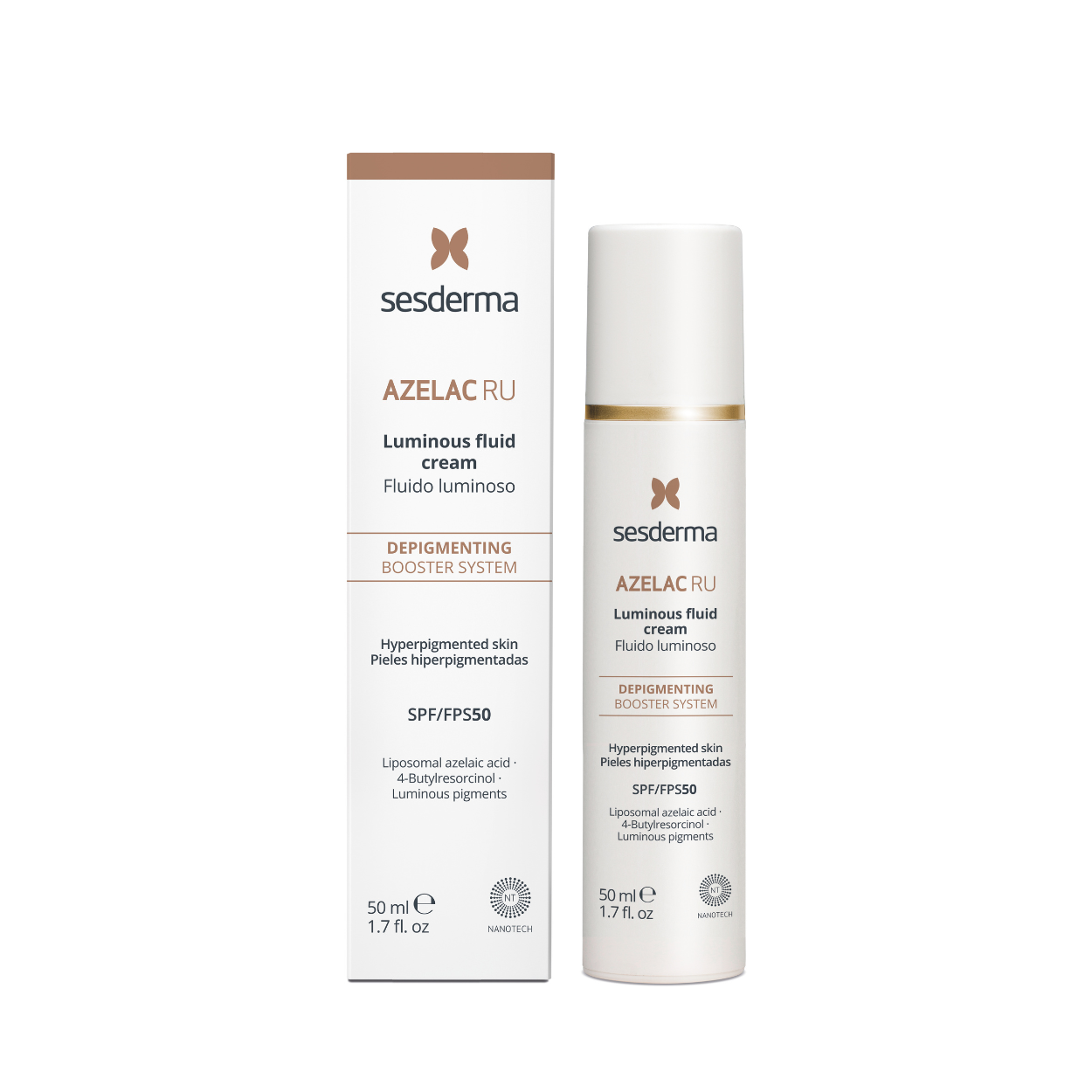 SESDERMA AZELAC RU LUMINOUS FLUID CREAM SPF50 | Izgaišmojošais fluīds, 50 ml